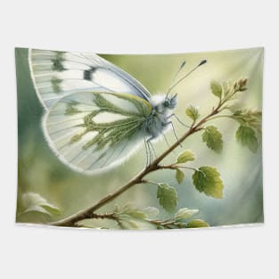 Cryptic Wood White - Watercolor Butterfly Tapestry