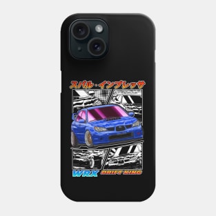 Blue Subie Impreza WRX STi Hawk Eye Drifting Phone Case