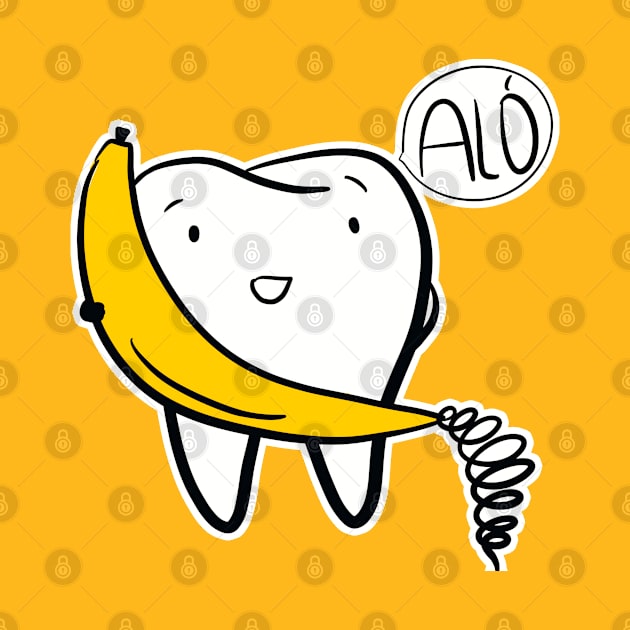 Molar with banana phone by Happimola