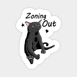 Black Cat Zoning Out Magnet