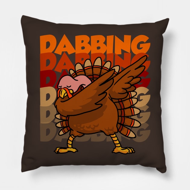 Dabbing Turkey Shirt Thanksgiving Dabbing Dabbing Y'all Tshirt Pillow by vo_maria