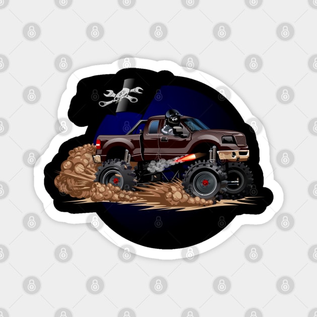 Cartoon Monster Truck Magnet by Mechanik