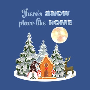 Winter there's snow place like home gnome snowflakes T-Shirt