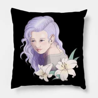 Punk girl / Girl with purple hair Pillow