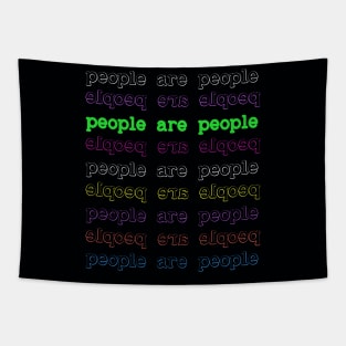 People Are People - Reverse text included for selfies Tapestry