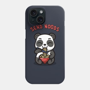 Kawaii Panda Eating Ramen Send Noods Funny Kawaii Panda Red Phone Case