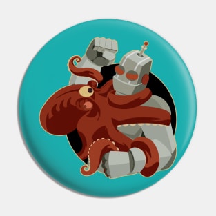 Robot Versus Cephalopods Pin