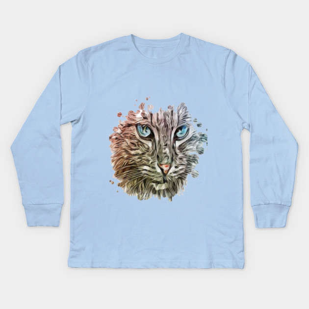 Cat Painting Cute Cat Lover Gifts Kids Long Sleeve T Shirt