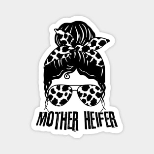 Mother Heifer Cow Mom Life Messy Bun Magnet