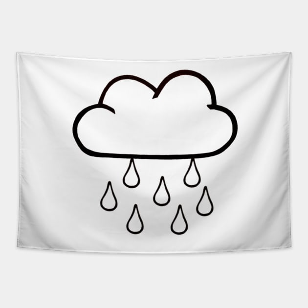 Rainy Cloud Design (White) Tapestry by thcreations1