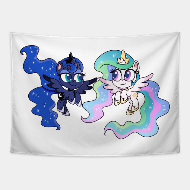 Pony Life Celestia and Luna Tapestry by CloudyGlow