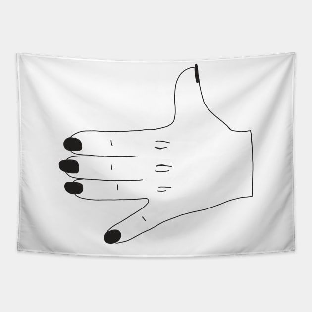 Dog hand sign Tapestry by Northern