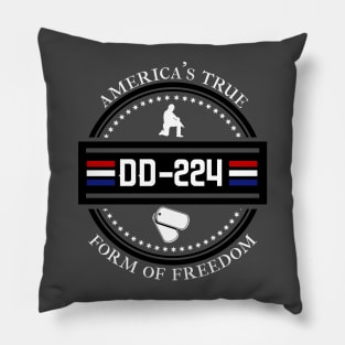 America's True Form of Freedom Veteran DD-224 Pillow