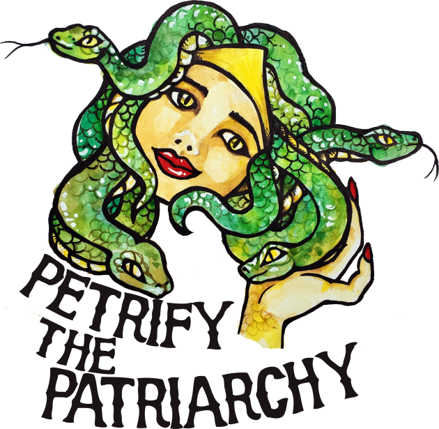 Petrify the Patriarchy Medusa Feminist Kids T-Shirt by bubbsnugg