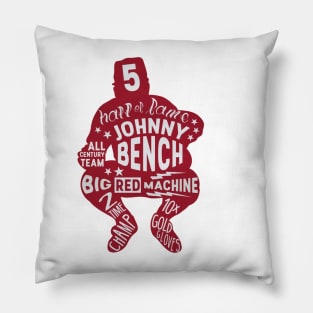 Johnny Bench Cincinnati Letters Pillow