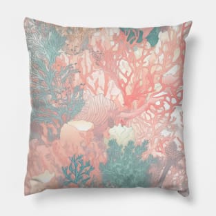 Pastel Coral Design Pattern V11 Pillow