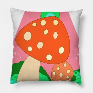 frogs and toadstool Pillow