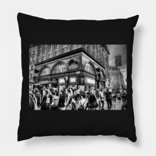 Oxford Circus, London, UK, Black And White Pillow