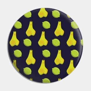 Dark Blue Lime and Pear Pattern Pin