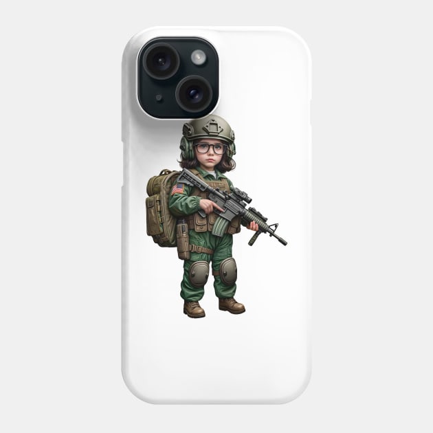 The Little Girl and a Toy Gun Phone Case by Rawlifegraphic