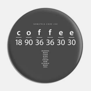 Coffee word code in the English Gematria Pin