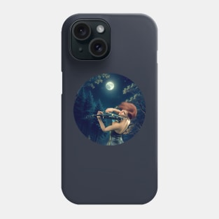 Girl play violin for the moon Phone Case