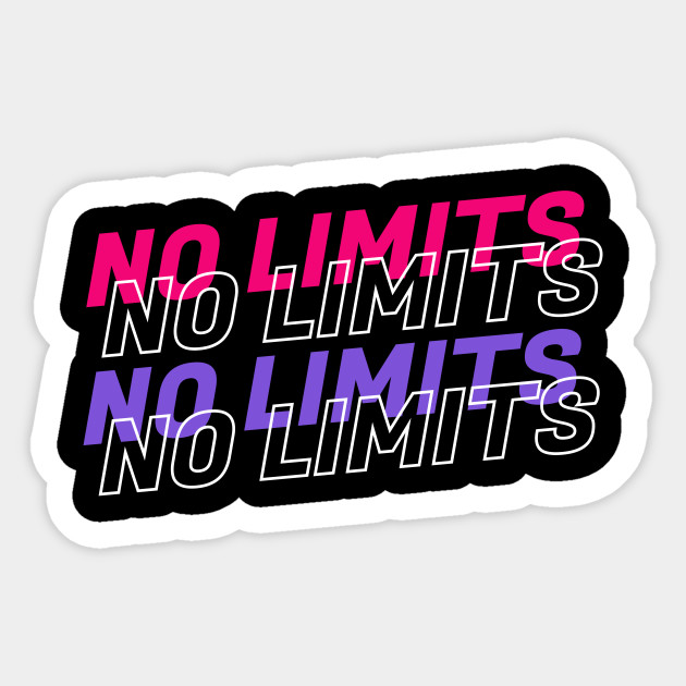 No Limits Text Typography Designs Sticker Teepublic