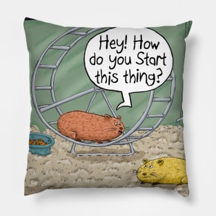 Hamster Wheel Start. Pillow