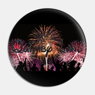 Quimby Land fireworks show mug Pin