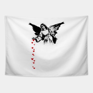 Banksy's Angel Hearts Tapestry