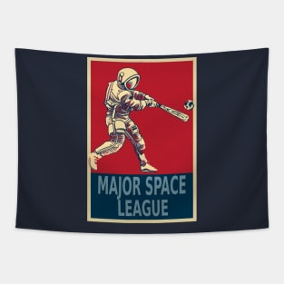 Baseball Astronaut Major Space League Tapestry