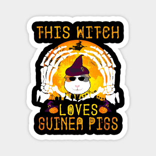 This Witch Loves Guinea Pigs Halloween (125) Magnet