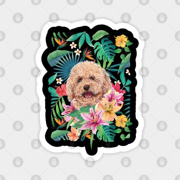 Tropical Red Toy Poodle 2 Magnet by LulululuPainting
