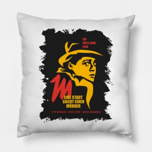 Noir Elegance: M - A City Searches for a Murderer - Peter Lorre Tribute Design Pillow