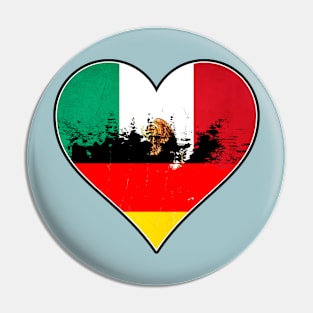 Mexican and German Heart Mix Heritage Flag Pin