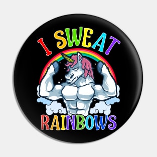 Unicorn I Sweat Rainbows Workout Gym Pin