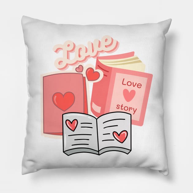 Book Lover Valentine's Day Theme Pillow by MCsab Creations