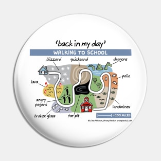 back in my day - walking to school Pin