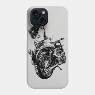 Girl with a motorcycle Phone Case