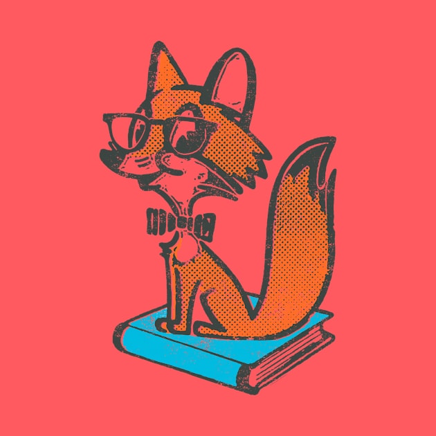 Well Read Fox - Book Geek - Librarian by Will 9 Design