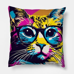 Cat With Glasses Pillow