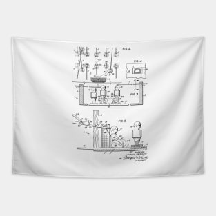 Football Game Table Vintage Patent Hand Drawing Tapestry