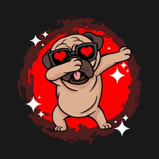 valentines day dabbing - pug valentines day gift T-Shirt