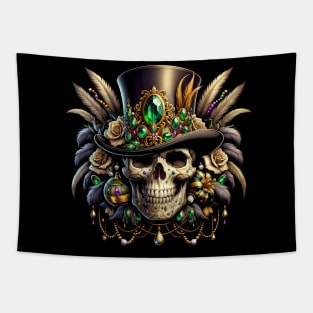 Skull with silk hat mardi gras Tapestry