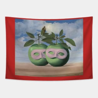 Rene Magritte Two Apple Green Tapestry