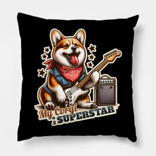 Corgi Rockstar Pillow