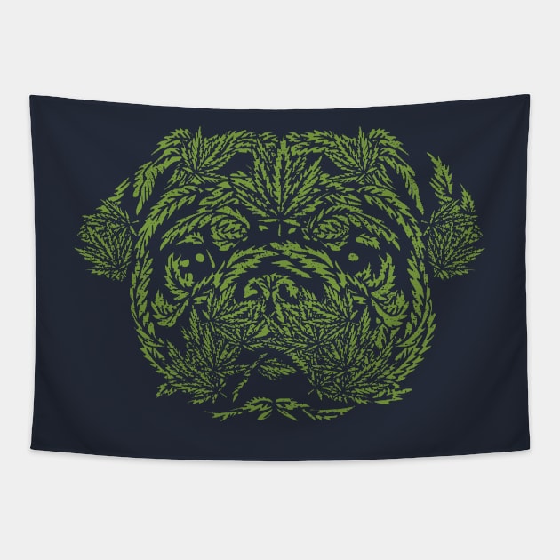 Marijuana of Pug Tapestry by huebucket