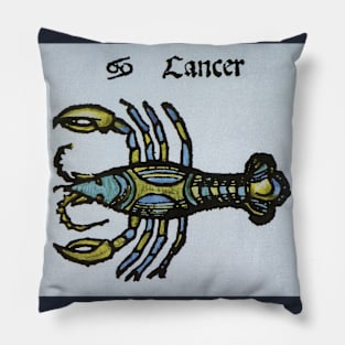 Vintage Signs of the Zodiac, Cancer the Crab Pillow