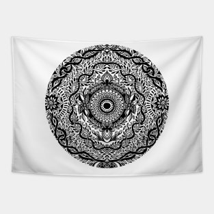 Rain in the Garden - black and white Tapestry