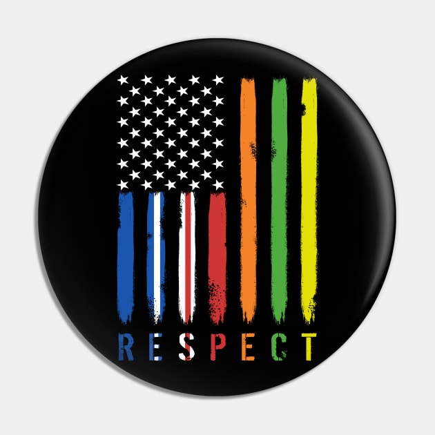 RESPECT Workers American Flag Pin by pa2rok